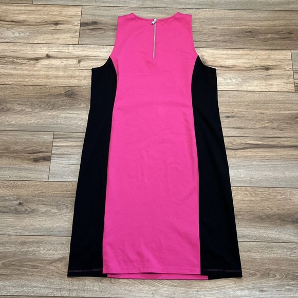 Women's LRL Ralph Lauren Shift Dress SZ Large Pink Black Stretch Pullover - Picture 9 of 11